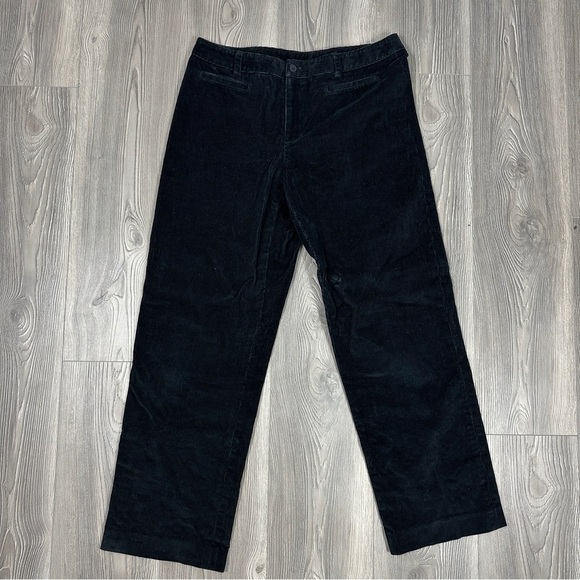Rafaella Petites Black Corduroy Mid Rise Straight Leg Pants - SIZE 10P - Picture 1 of 3